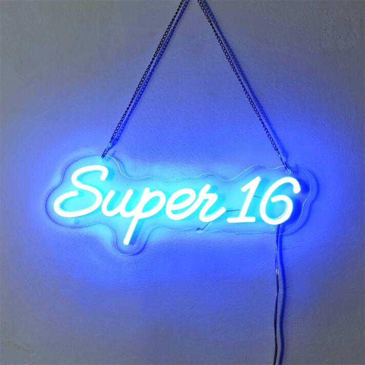 Celebrate in Style: Super 16 Number Personalized LED Neon Birthday Sign Perfect for Home Decor, Office Celebrations, and Memorable Birthday Parties.