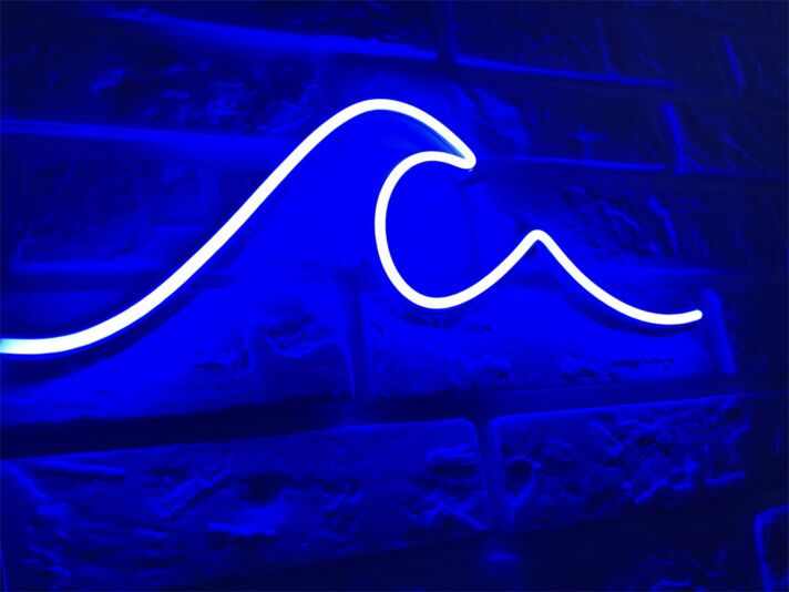 Brighten Your Space: Wave LED Neon Sign Sea LED Neon Sign for Home, Office, Bar, and Wedding Ambiance.