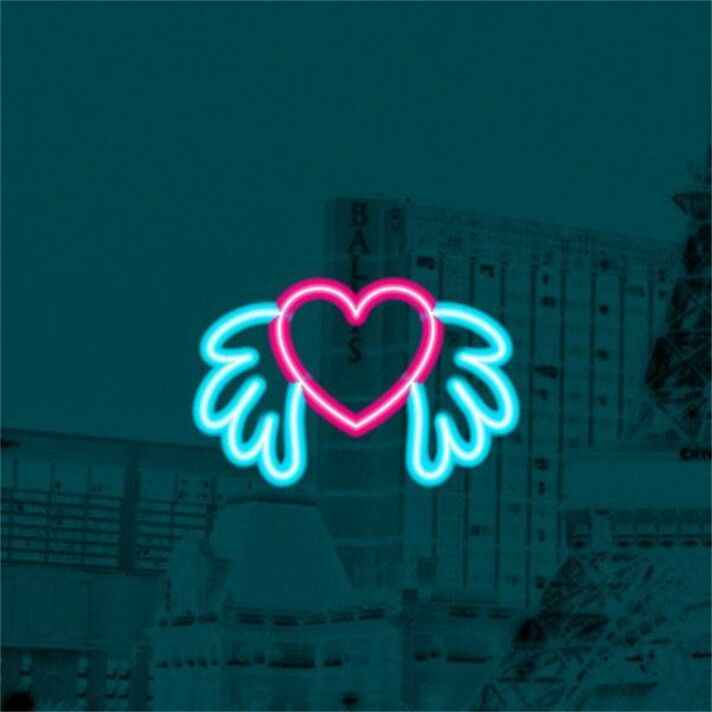 Brighten Your Wedding, Bar, and Romantic Evenings with the Winged Heart LED Neon Sign.