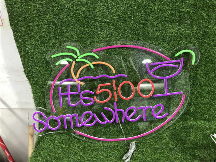 Enhance your bar, man cave, or weekend gatherings with the 'It's 5 Pm Somewhere Party LED Neon Sign' - Perfect for any festivity!