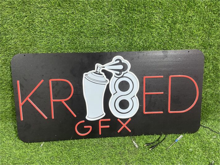 Make your bar, office, or store glow vibrantly with the Uv Sign Kred Gfx LED Neon Sign.