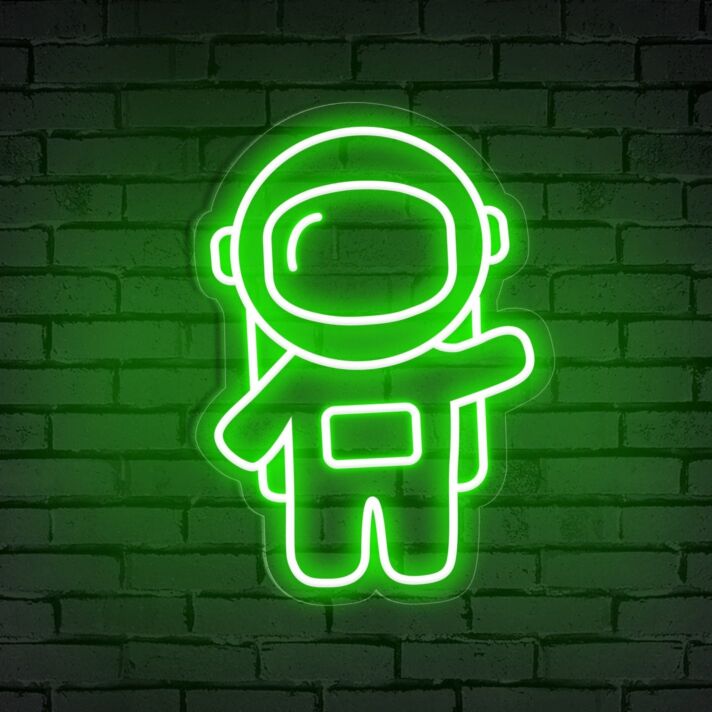 Waving Astronaut Cute Space Neon Sign: Elevate Your Child's Room, Play Area, or Themed Party Ambiance