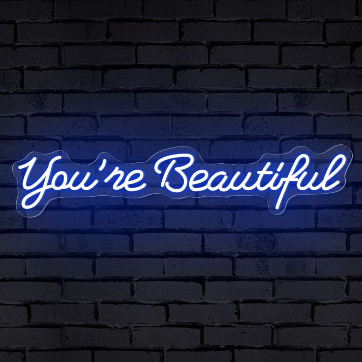Brighten Your Space: Youre Beautiful Words Neon Sign For Room - Perfect for Home Decor, Weddings, and Parties.