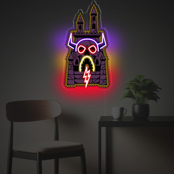 Brighten Your Realm: Medieval Castle LED Neon Acrylic Artwork Perfect for Home Decor, Themed Parties, and Fantasy Bars.