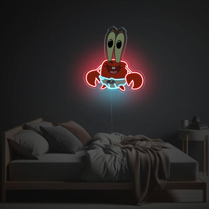 Brighten Up Your Nursery, Playroom, or Coastal-Themed Party with Mr. Crab Baby Version LED Neon Acrylic Artwork.