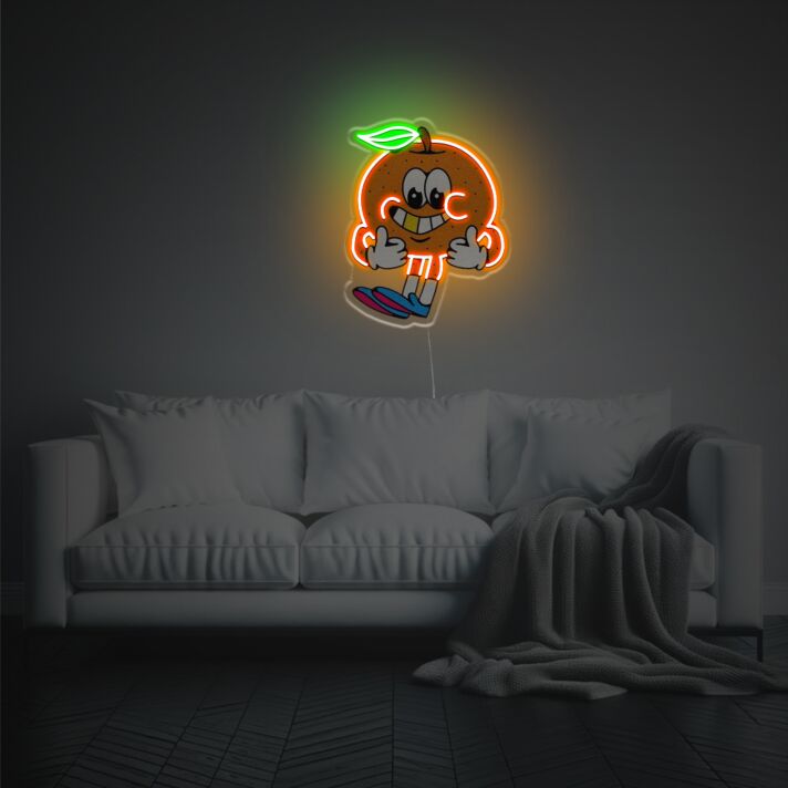 Brighten Your Spaces: Orange Boy LED Neon Acrylic Artwork for Home Decor, Office Ambiance, and Party Vibes.