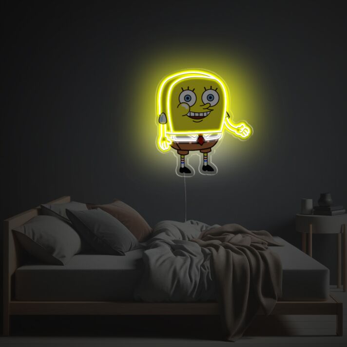 Brighten Your Space: Sleek Spongebob LED Neon Acrylic Artwork, Perfect for Home Decor, Kids' Rooms, and Playful Office Environments.