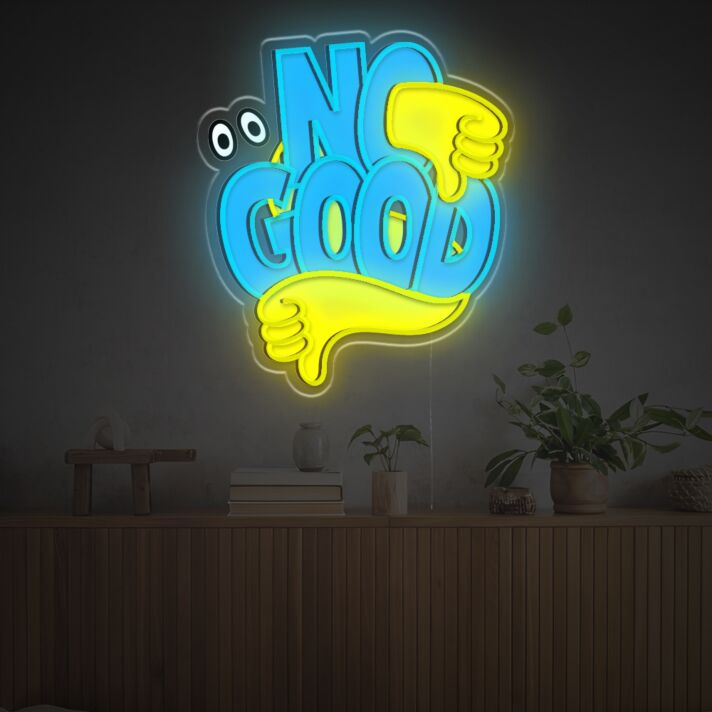 Elevate Your Bar, Office, or Event Space with the Vibrant Glow of No Good LED Neon Acrylic Artwork.
