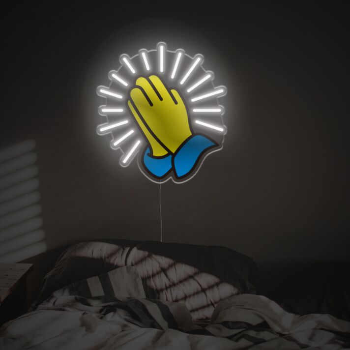 Elevate your spiritual ambiance in home décor, yoga studios, and meditation spaces with Praying Gesture LED Neon Acrylic Artwork.