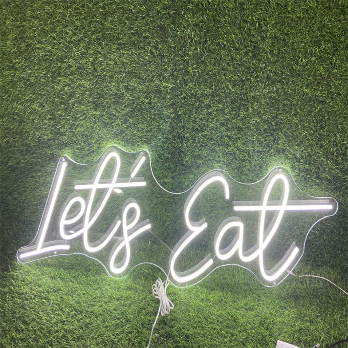Brighten Your Dining Area, Kitchen or Restaurant with the Lets Eat White LED Neon Sign