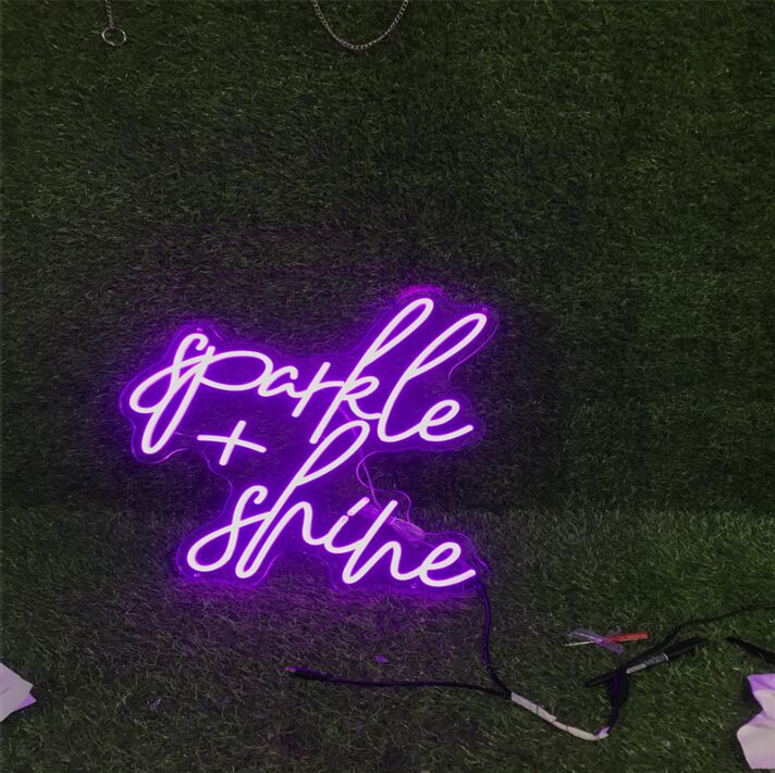 Brighten Up Your Evening Events and Home Space with Parkle Shine Purple LED Neon Sign - Perfect for Bars, Weddings, and Cozy Nights In.