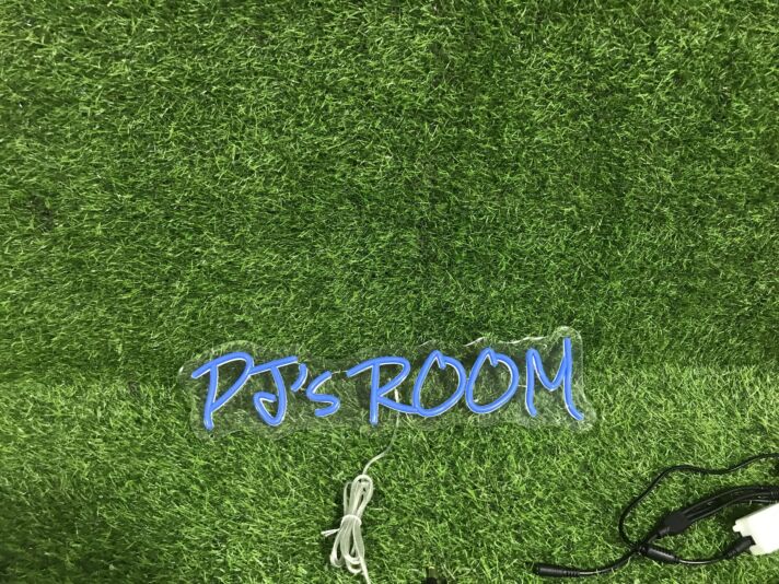 Brighten Up Any Space: PJs Room Blue LED Neon Sign Perfect for Home Decor, Office Ambiance, and Bar Aesthetics.