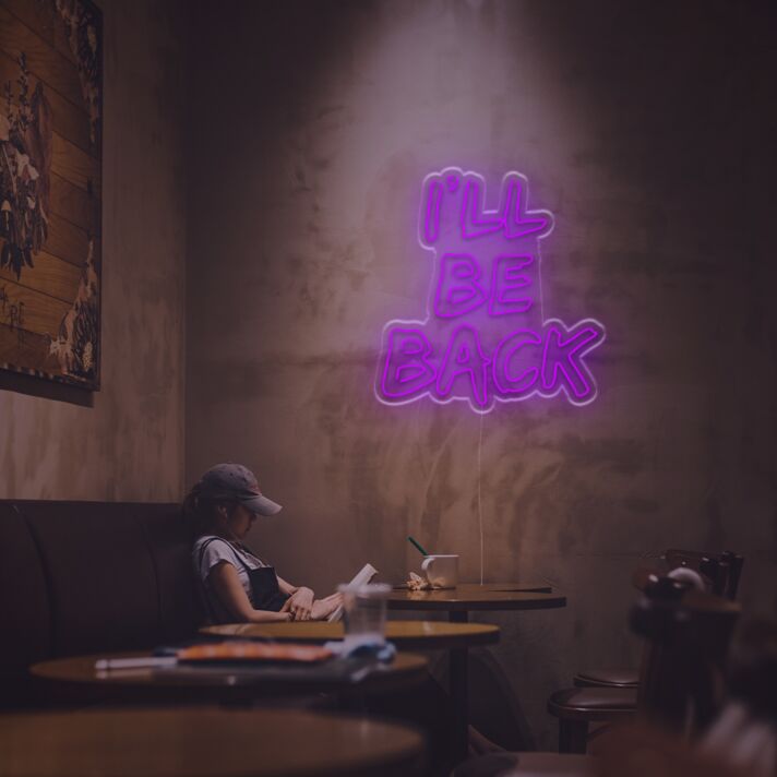 Elevate Your Home, Office, or Movie Night Ambiance with the I Will Be Back LED Neon Sign.