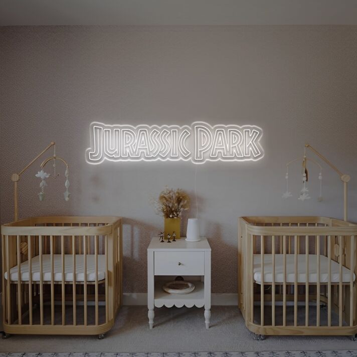 Transform Your Space into a Prehistoric Wonderland with Jurassic Park LED Neon Sign - Perfect for Home Theater, Kids' Room, or Themed Events.