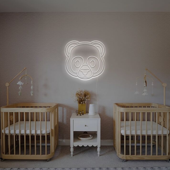 Brighten Your Space: Cute Panda Head LED Neon Sign Perfect for Kids' Rooms, Play Areas, and Birthday Celebrations
