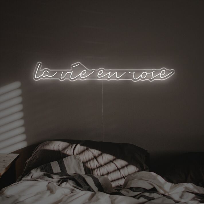Brighten Up Your Space: La Vie En Rose LED Neon Sign Perfect for Home Decor, Weddings, and Romantic Evenings.