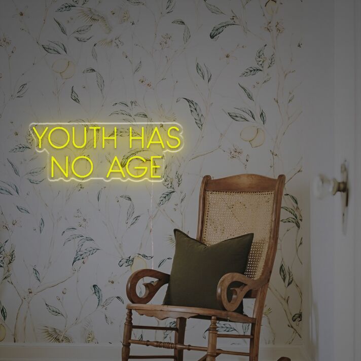 Brighten up your bar, office, or wedding venue with the timeless glow of Youth Has No Age LED Neon Sign.