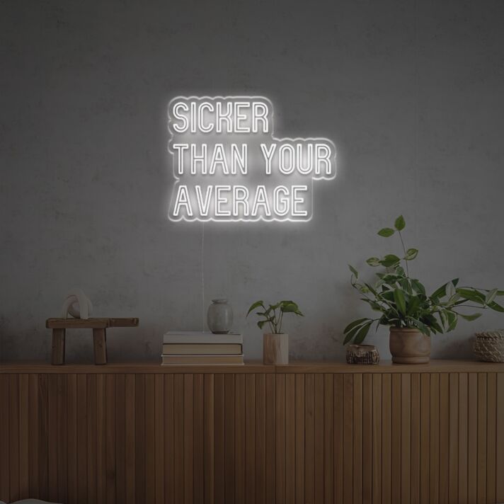 Elevate your bar, office, or game room ambiance with the Sicker Than Your Average LED Neon Sign.