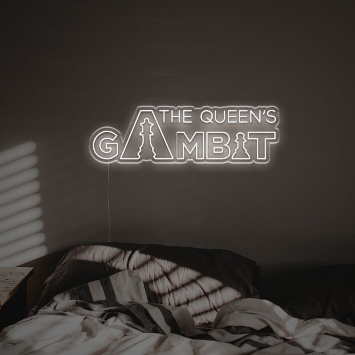 Brighten Your Chess Club, Home Office, or Game Room with The Queen's Gambit LED Neon Sign.