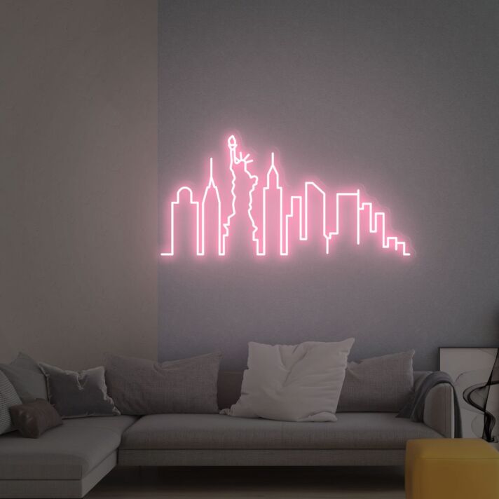 Brighten Your Space: City Skyline Neon Sign Boston Skyline Gift New York Skyline Sign, Perfect for Office, Home Decor, and Urban-Inspired Events