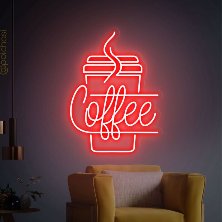 Brighten Your Café, Restaurant, or Home with the Versatile Coffee Neon Sign - Perfect for Bars, Parties, and Wedding Decorations.