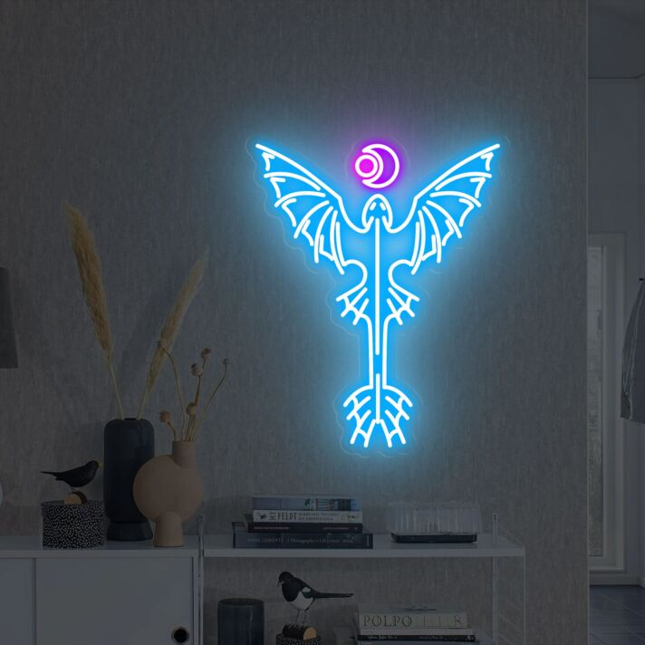Brighten Your Bar, Office, and Special Events with the Mystical Flying Dragon Chasing Sun And Moon Neon Sign.