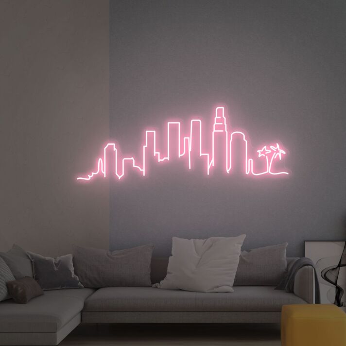 Brighten Your Space: Los Angeles Skyline City Skyline, Perfect for Home, Office, and Bar Aesthetics