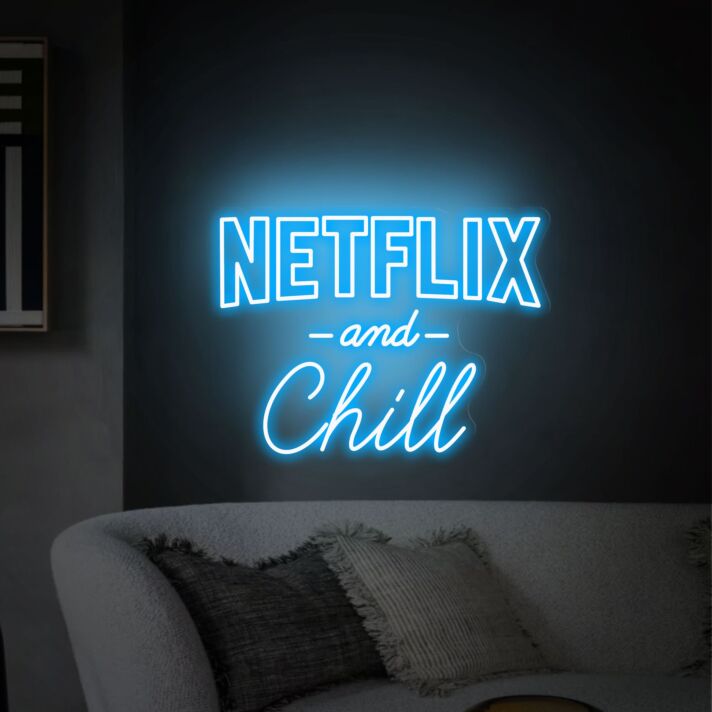 Enhance Your Entertainment Space with the Netflix And Chill Neon Sign: Perfect for Home Theaters, Game Rooms, and Cozy Date Nights.