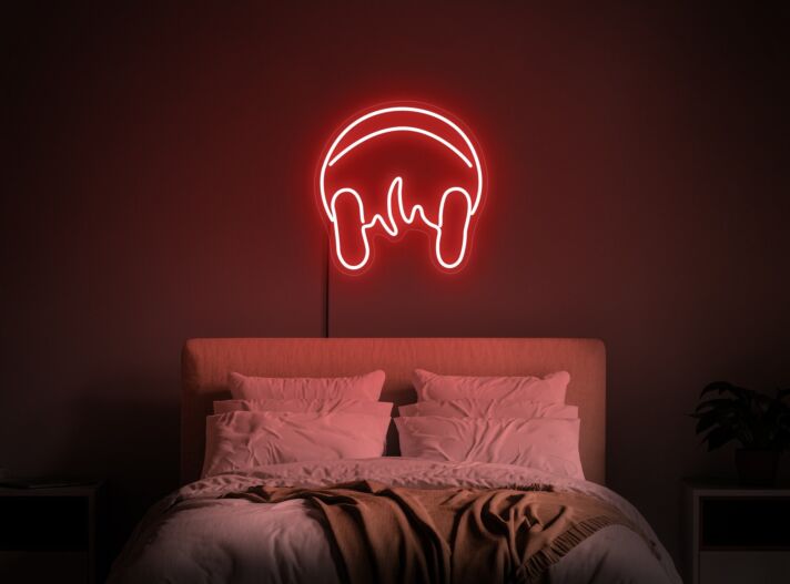 Brighten Your Space: Headphone LED Sign Music Neon Sign - Perfect for Home Decor, Office Vibes, Stores, Bars, and Wedding Parties.