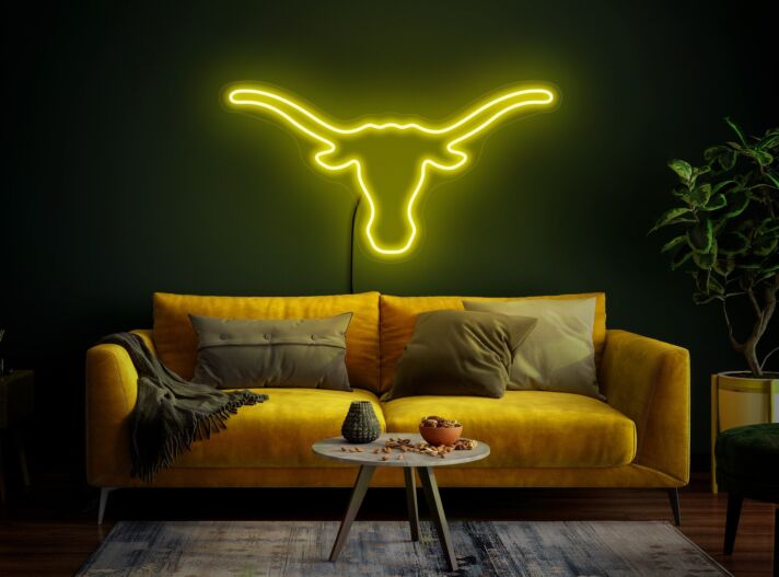 Elevate Your Space with Longhorn Neon Sign Texas Neon Sign Bull Neon Sign Western Neon Sign for Chic Home Decor, Office Styling, Storefront Appeal, Bar Ambiance, and Memorable Weddings & Parties.