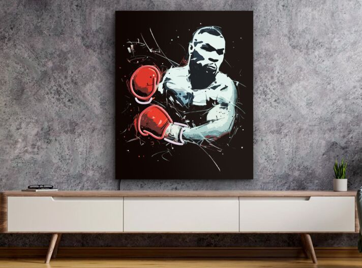 Elevate your man cave, sports bar, or office space with the electrifying Mike Tyson Boxing wall art Pop art LED UV neon sign.