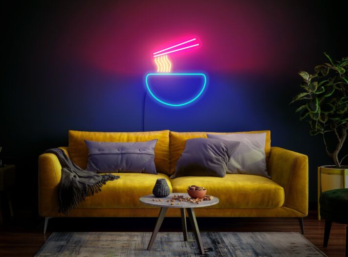 Brighten Up Your Kitchen or Ramen Bar: Ramen Neon Sign Light Ramen Japanese Noodles Neon Sign Food Decor for a Zesty Touch