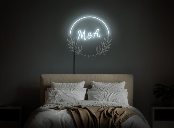 Enhance Your Wedding, Anniversary, and Home Ambiance with the Wedding Initials Neon Sign - Perfect for Ceremonies, Celebrations, and Personalized Wall Decor.
