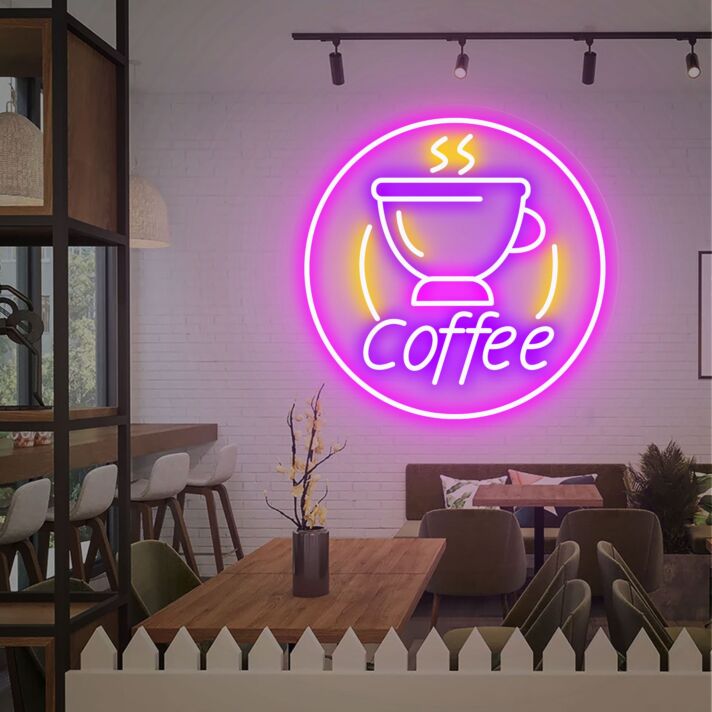 Brighten Your Cafe, Home, or Office Space with the Coffee Shop Led Neon Sign Wall Decor Decorative Cafe Sign.