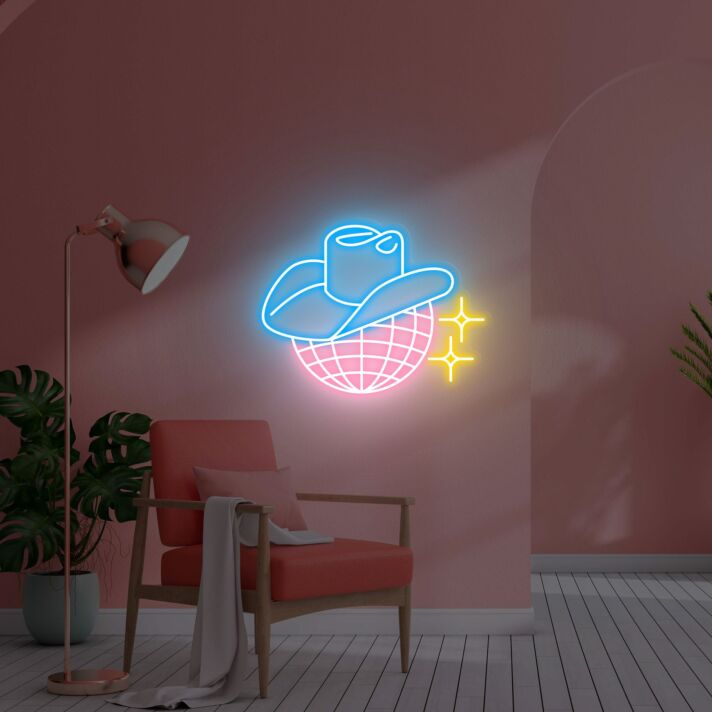 Revamp Your Space with Disco Ball Led Neon Sign - The Perfect Touch for Home Decor, Office Vibes, Store Ambiance, Bars, and Wedding Celebrations.