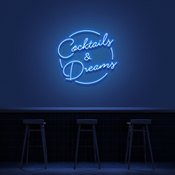 Customize Cocktails & Dreams Neon Sign (Style 2)