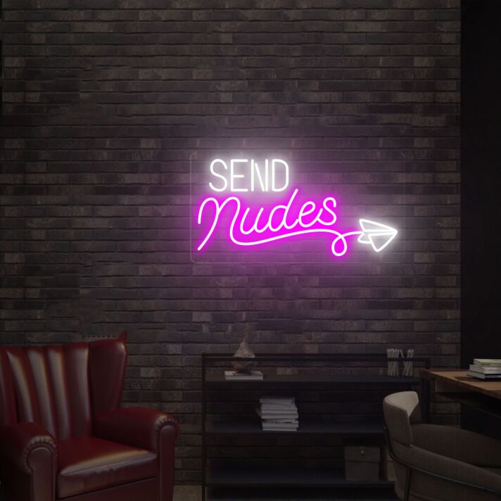 Brighten Up Your Bedroom, Bar, or Bachelor Pad with "Send Nudes" LED Neon Sign Flex Wall Art - The Ultimate Conversation Starter