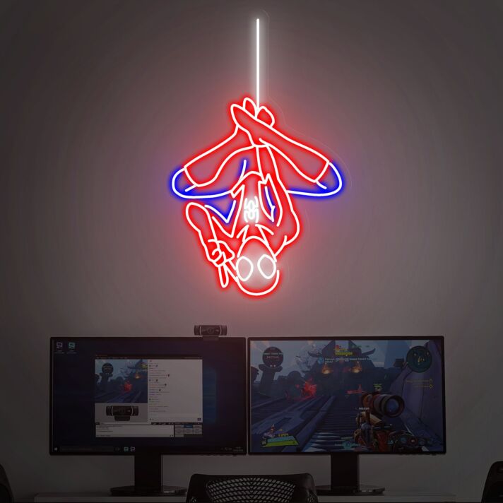 Brighten Up Your Child's Room or Birthday Party with Spiderman Led Neon Sign Wall Art Superhero Decor Birthday Gift.