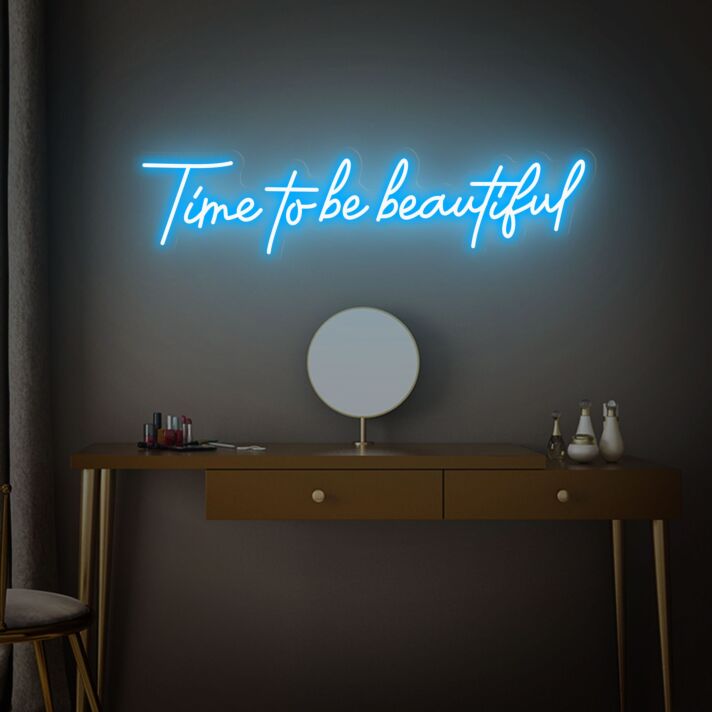 Brighten Up Your Wedding, Party, and Home Ambiance with Time To Be Beautiful Led Neon Sign Gift Neonparty Decor.