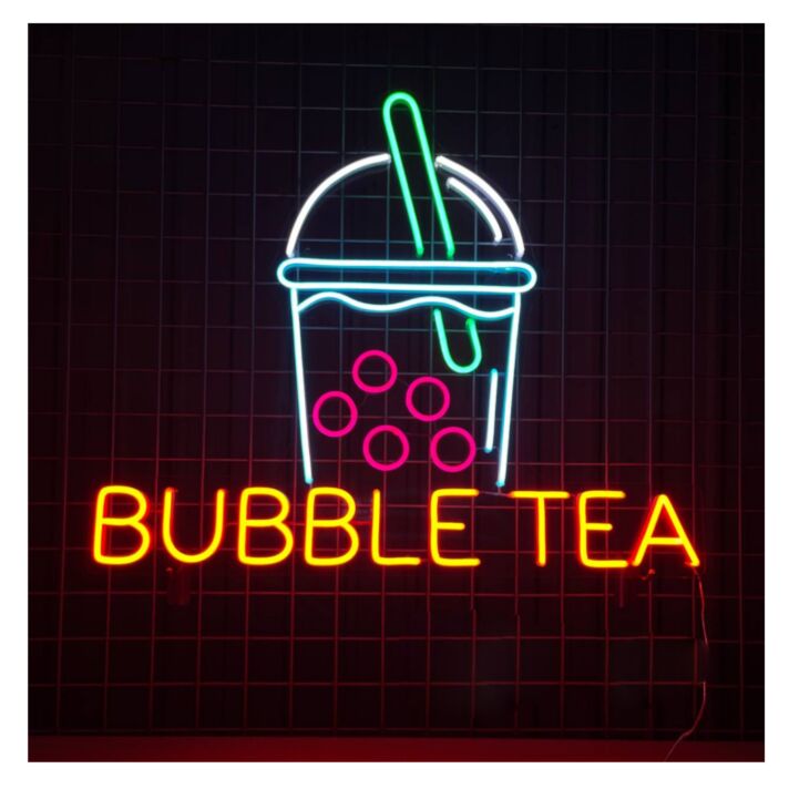 Brighten Up Your Café or Home Kitchen with the Vibrant Bubble Tea LED Neon Sign - Perfect for Adding a Playful Touch to Any Restaurant, Store, or Tea Party Decor.