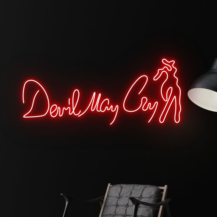 Elevate Your Gaming Room, Bar, or Club Ambiance with Devil May Cry Led Neon Sign Decor.