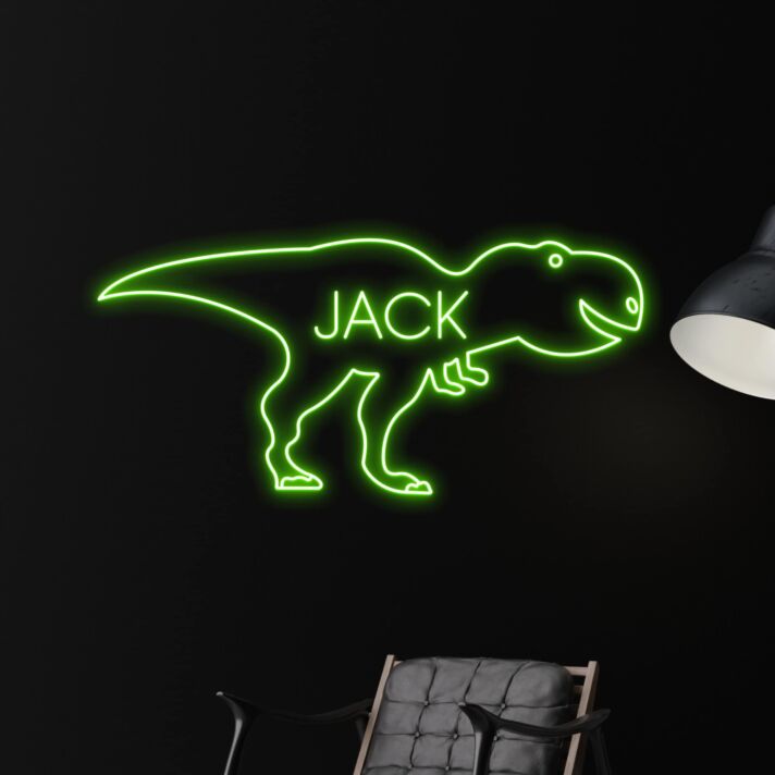 Brighten Your Child's Bedroom and Playtime with the Dinosaur Led Sign - Perfect for Kid's Room Decor and Fun-Filled Parties.