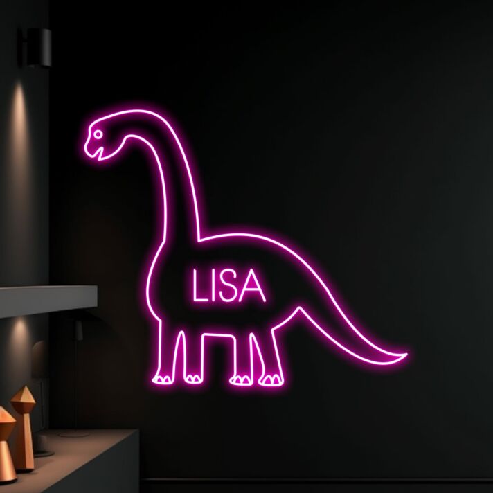 Brighten Your Child's Bedroom or Next Birthday Bash with Dinosaur Led Sign, Perfect for Room Decor and Party Atmosphere.