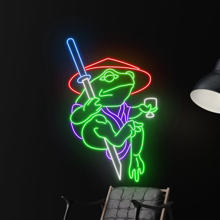 Brighten Your Space with Elegance: Frog Holding Sword Led Neon Sign, Perfect for Home Decor, Office Ambiance, or Themed Events.