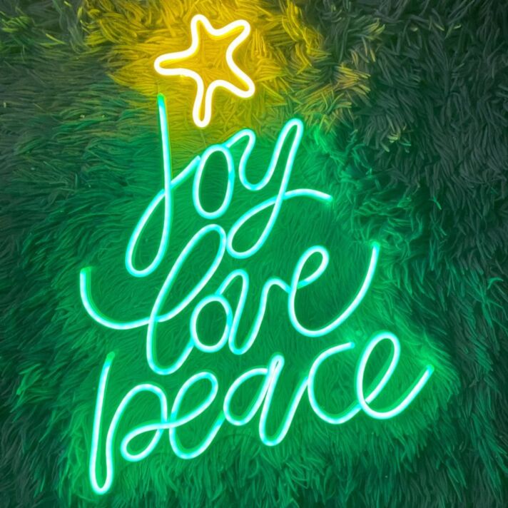 Spread Festive Cheer Throughout Your Home, Office, and Holiday Parties with Joy Love Peace Led Neon Sign Holiday Led Sign Merry Christmas Neon Light Christmas Decor.