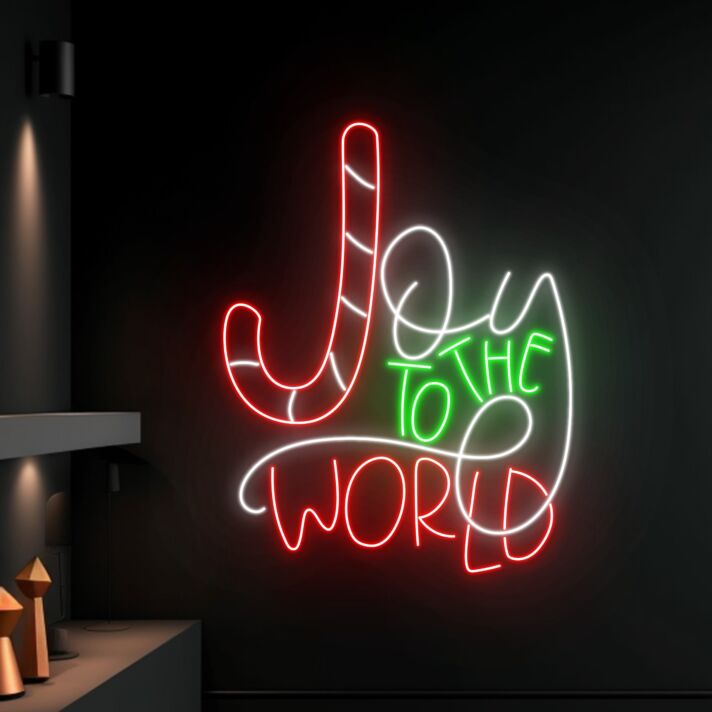 Brighten Your Holiday Season and Celebrate in Style at Home, Office, or Store with Joy To The World Led Neon Sign Holiday Led Sign Merry Christmas Neon Light.