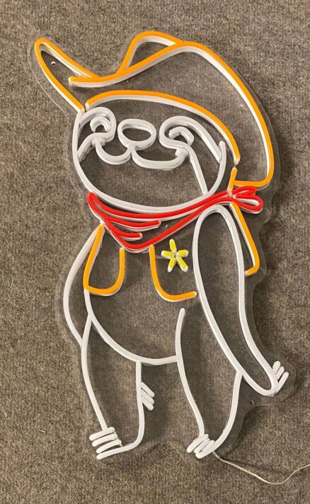 Brighten Up Your Christmas, Home, Bar, or Office with the Whimsical Charm of Lazy Sloth Cowboy LED Neon Sign Decor.