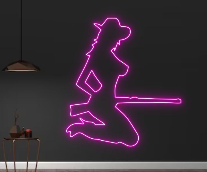 Naked Cowgirl With Gun Led Neon Sign Texas Cowgirl Neon Led Sign Light Bar Decor