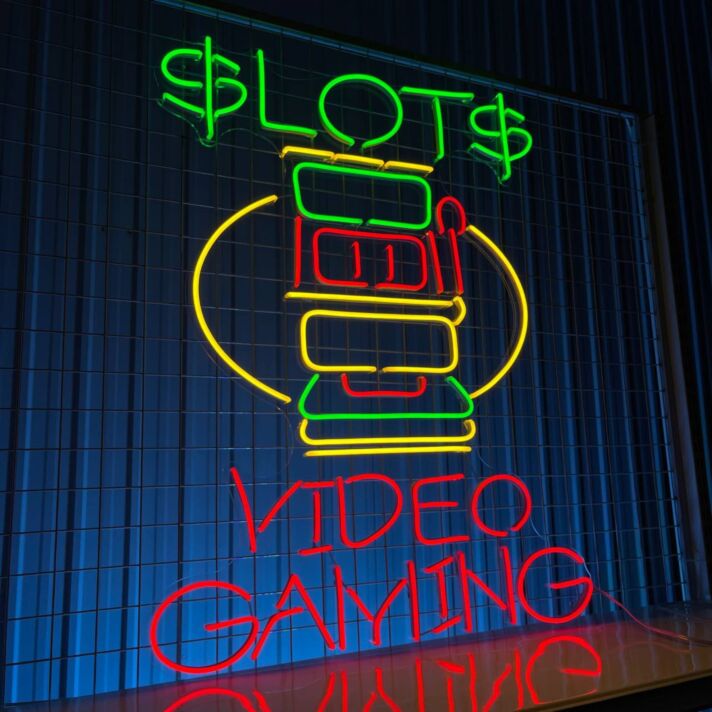 Slots Video Gaming Arcade Bar Hanging Led Neon Sign