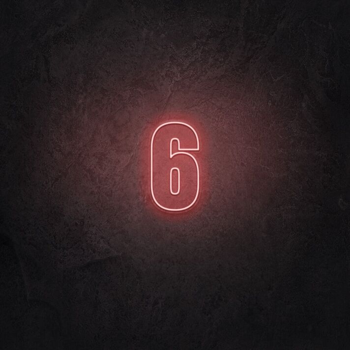 Number Six LED Neon Sign